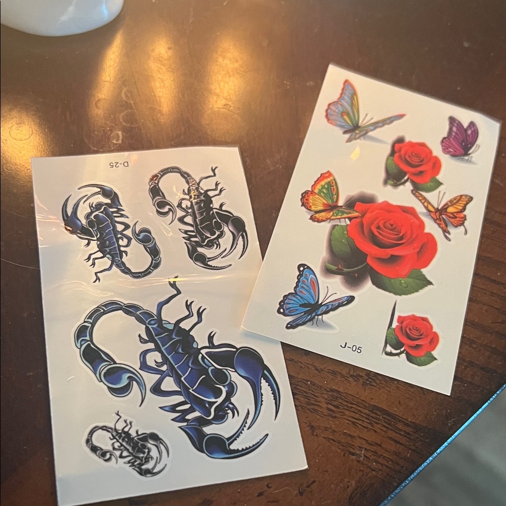 Scorpion and Butterfly Temporary Tattoo Set